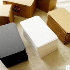 空白留言卡盒裝 100張入，DIY手作卡片、創意留言、單字學習多用途, 1個, 牛皮卡紙, 牛皮卡紙