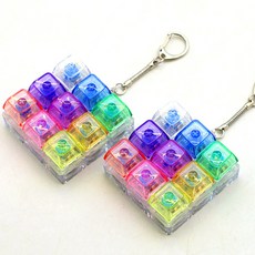 UB toy 키보드 키캡 키링 고급 전체 LED 청축, 2개, 레인보우