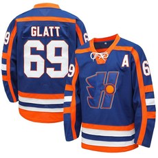 Atonmore #69 Glatt Halifax Highlanders 아이스 하키 저지 Doug The Thug 스티치 영화 남성 및 여성용 스웨트셔츠 69-블루, Atonmore #69 Glatt Halifax Hig