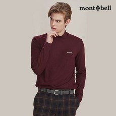 몽벨 남성 기모 모크넥 티셔츠[와인]
