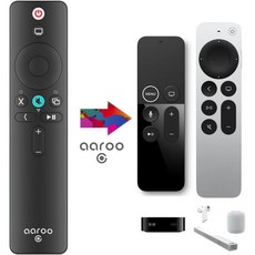 aarooGo 紅外線遙控器 2代 適用於 Apple TV 4K HD 電視電源 音量鍵 (無Siri語音/觸控功能), 1個