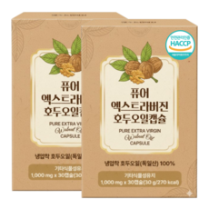 식물성캡슐 엑스트라 버진 호두 오일 월넛오일, 3개, 30정