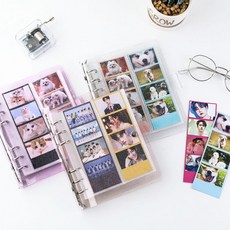 인생네컷 앨범집 A6 다이어리 바인더 속지 6공 보관 와이드 펄 투명, 인생네컷 앨범집 03.화이트(속지25장포함)