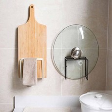 너블룸 도마 거치대 접착식 주방정리용품, 접착실 메탈도마거치대 블랙