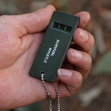 綠色 三頻 求生口哨 救生哨 急救哨 隨身哨子 防狼口哨 高音高頻 地震 救災 登山 露營 搜救 野外求救 交通疏導, 1個