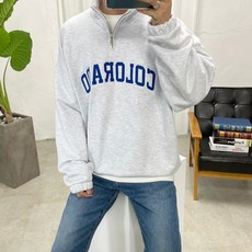 STREET.J 字母刺繡拉鍊半開襟長T