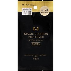 MISSHA MAGIC CUSHION PRO-COVER 氣墊粉餅 補充蕊 SPF50+ PA+++, 1個, 21明亮色(現貨), 21明亮色