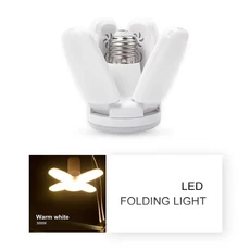 LED 전구 AC 85 265V E27 펜던트 라이트 28W 접이식 4잎 모양 조명 미니 가정 거실 창고 차고용, 04 Only Light-Warm, 01 AC85-265V