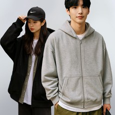 남녀공용 데일리 베이스 오버핏 후드집업 (6컬러/3사이즈) / 후드 간절기 잠바 아우터