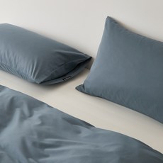 枕頭套 純棉 長絨棉 磨毛工藝 單人尺寸 2入組 枕頭保護套 透氣舒適 睡眠用品 寢具配件+雲棲-南非藍+48*74cm/對裝, 雲棲-南非藍
