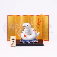 藥師窯 日本 蛇年限定 錦彩招福辰 招福青花瓷色染錦 陶製, 1個, 錦彩 招福 巳 etoya-88