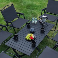 야외 접이식 테이블 캠핑 피크닉 홈 사용 다용도 테이블, 블랙