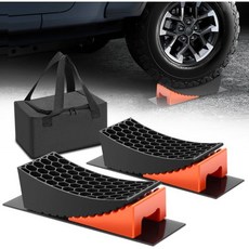 오토 다이너스티 RV 레벨링 블록 램프 키트 2개 세트 캠퍼 레벨러 오렌지 초크 미끄럼 방지 매트 및 휴대 가방 포함 여행용 액세서리 4인치 높이 27000파운드 용량, 오토 다이너스티 RV 레벨링 블록 램프 키트, 2개 세