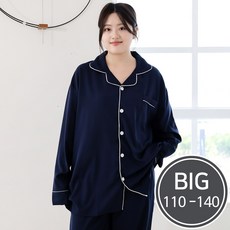 빅사이즈 남여공용 실크터치 미드나잇 잠옷세트