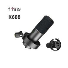 FIFINE USB XLR 動圈式麥克風, K688黑色