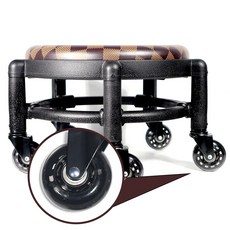 뷰티다모아 앉은뱅이 작업 의자 무소음 우레탄 베어링 바퀴 체크브라운 사출프레임 타입B(24cm), 1개