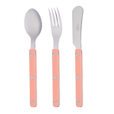 사브르 비스트로 커트러리 1인 디저트세트 3P, 누드핑크, 티스푼, 케이크포크, 스프레더