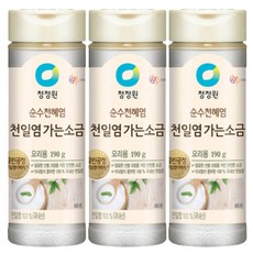 청정원 신안섬 보배 천일염 가는소금, 190g, 3개