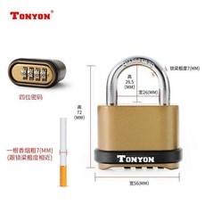 TONYON 防盜密碼掛鎖 鋅合金長樑, 1個, 鋅閤金短樑