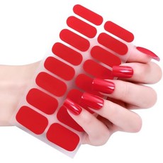 젤네일 스티커 16매 세트 붙이기만 하면 간편 경화 타입 손용 네일 랩 귀여운 디자인