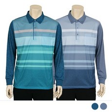 여성용 카라넥 스트라이프 티셔츠 긴팔