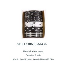 5 롤 포레스트 스크랩 와시 테이프 세트 다채로운 꽃 수채화 식물 데코 마스킹 스크랩북 접착제 DIY 저널 공예 216188, SDRT230630-6