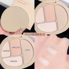 SWEETMINT面部輪廓綜合盤 修容 高光 腮紅 三合一 防水防汗 遮瑕, 1個, W02#暖調膨脹盤