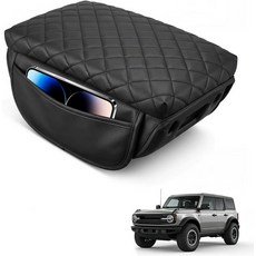 포드 브롱코 액세서리와 호환되는 센터 콘솔 팔걸이 커버 2022022202020202024 24도어 가죽 사이드 포켓 인테리어 액세서리로 긁힘 방지, For Bronco