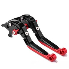 颶風騎士 適用YAMAHA AEROX155/NVX155 CNC剎車牛角離閤拉桿 伸縮折疊改裝配件, 1個, 黑黑紅