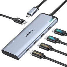 도킹 스테이션 USB C - 듀얼 HDMI 어댑터 윈도우용 MOKiN USB C 허브 듀얼 HDMI 모니터 HDMI 2개가 있는 USBC 어댑터 USB 포트 3개 델 X, 5-in-1