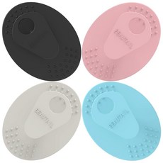 페이스 스크러버 4팩 BEAUTAIL 실리콘 수동 페이셜 클렌징 브러시 남성 여성용 부드러운 각질 제거제 스킨 케어 제거 블랙 스타라이트 핑크 블루 237684, Black+starlight+pink+blue