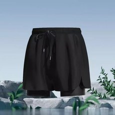 SELEAD 이중 바캉스 비치 수영복 패턴 반바지 바지 빅사이즈 레이어드 특대 휴가 여행 바다 여름 남자 3부 바지 남