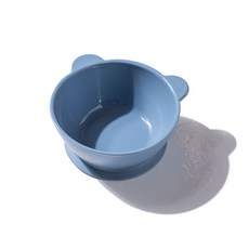 유일코리아 국산 실리콘 곰돌이 유아 간식그릇 (뚜껑포함), 인디블루(1p), 1세트