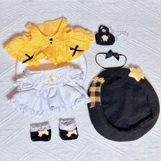 20cm娃衣棉花釐米娃娃衣服套裝毛絨玩偶胖胖換裝可愛公仔衣裙, 1個, 【六點裝】夏日滿星公主裙