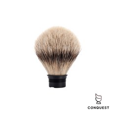 CONQUEST 德國 MUHLE 銀尖獾毛刮鬍刷替換刷頭，頂級Silvertip Badger材質，柔軟親膚，輕鬆更換, 1個
