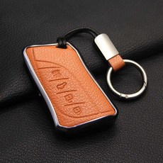 LEXUS 真皮鑰匙皮套 適用於 NX200 RX350 UX250H IS ES NX RX 車款, 1個, 金棕色 圓環扣