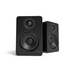 Kanto YU2 立體聲書架喇叭 3.5mm/USB 音源輸入, 黑色, YU2-BK