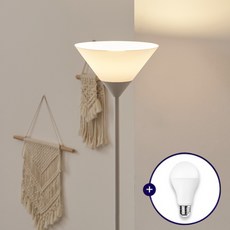 케이시조명 코티나 거실 장스탠드 LED 노란불 전구포함, 화이트