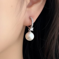 ONDOBIUM 큐빅 진주 원터치 귀찌 귀안뚫는 여성 클립형 귀걸이