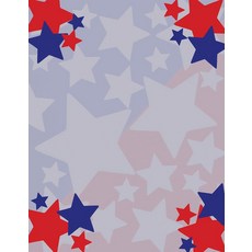 American Stars - 애국 종이 - 50장 - 21.6 x 27.9cm(8.5 x 11인치) - 깃발 문구류 (7월 4일 종이)