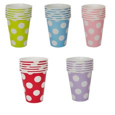 학원 교회 알록달록 도트무늬 종이컵2P 야외행사 축제 어린이집, 블루