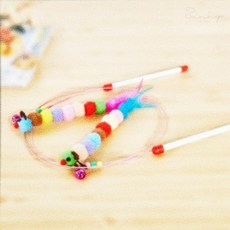 자깡몰 티티펫 고양이 와이어 낚시대 라바 고양이낚시대장난감