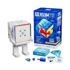 小小店舖 RS3M v5 機器人三階魔術方塊，魔域速解益智玩具，附收納擺飾, 多色, 1個