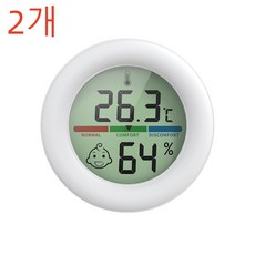 자칠 표정변화 대형 스크린 실내 전자 온도계 및 습도계 LCD 고화질 고정밀 디지털 온도계 및 습도계, 화이트, 2개