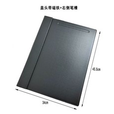 결재판 A3 회사 파일 클립보드 사무실 가죽 메모보드 결재, G. 베일 45.5x34cm의 검은 색