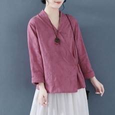 개량 법복 계량 퓨전 절복 전통 여성 상의 가을 셔츠