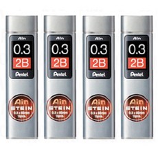 펜텔 아인 슈타인 샤프심 0.3mm AIN STEIN C273, 4개(2B+2B+2B+2B)