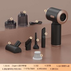 무선 자동차청소기 초강력 핸디 휴대용 진공 소형, 블랙