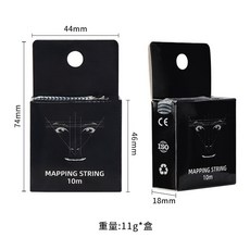 新款繡眉線盒 帶墨紋繡尺 眉尺定位畫眉工具 四款可選, 1個, 黑盒黑墨,1盒