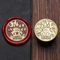 초대장 왁스 스탬프 할로윈 스컬 패턴 1개 탈착식 황동헤드, 90-2.5cm